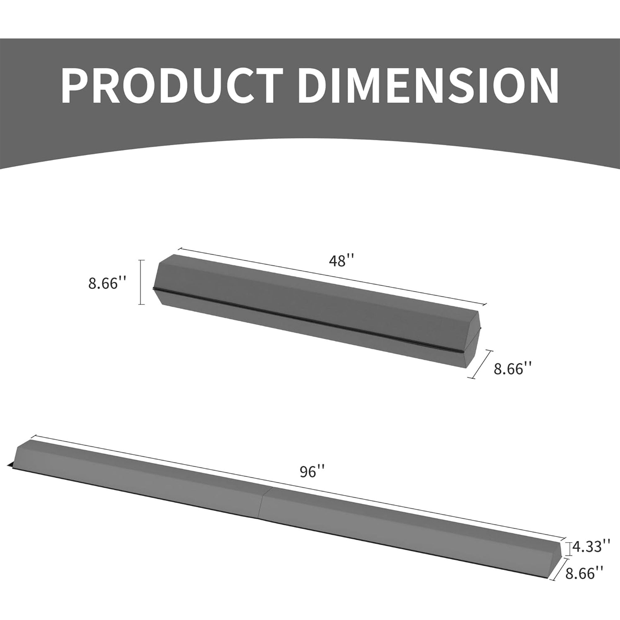 BalanceFrom Fitness All Purpose Mat with 8 Ft Balance Beam Gymnastic Set, Gray - VMInnovations