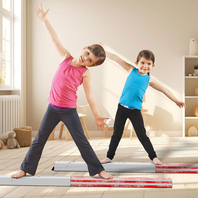 BalanceFrom Fitness All Purpose Mat with Balance Beam Gymnastic Set, Star/Stripe