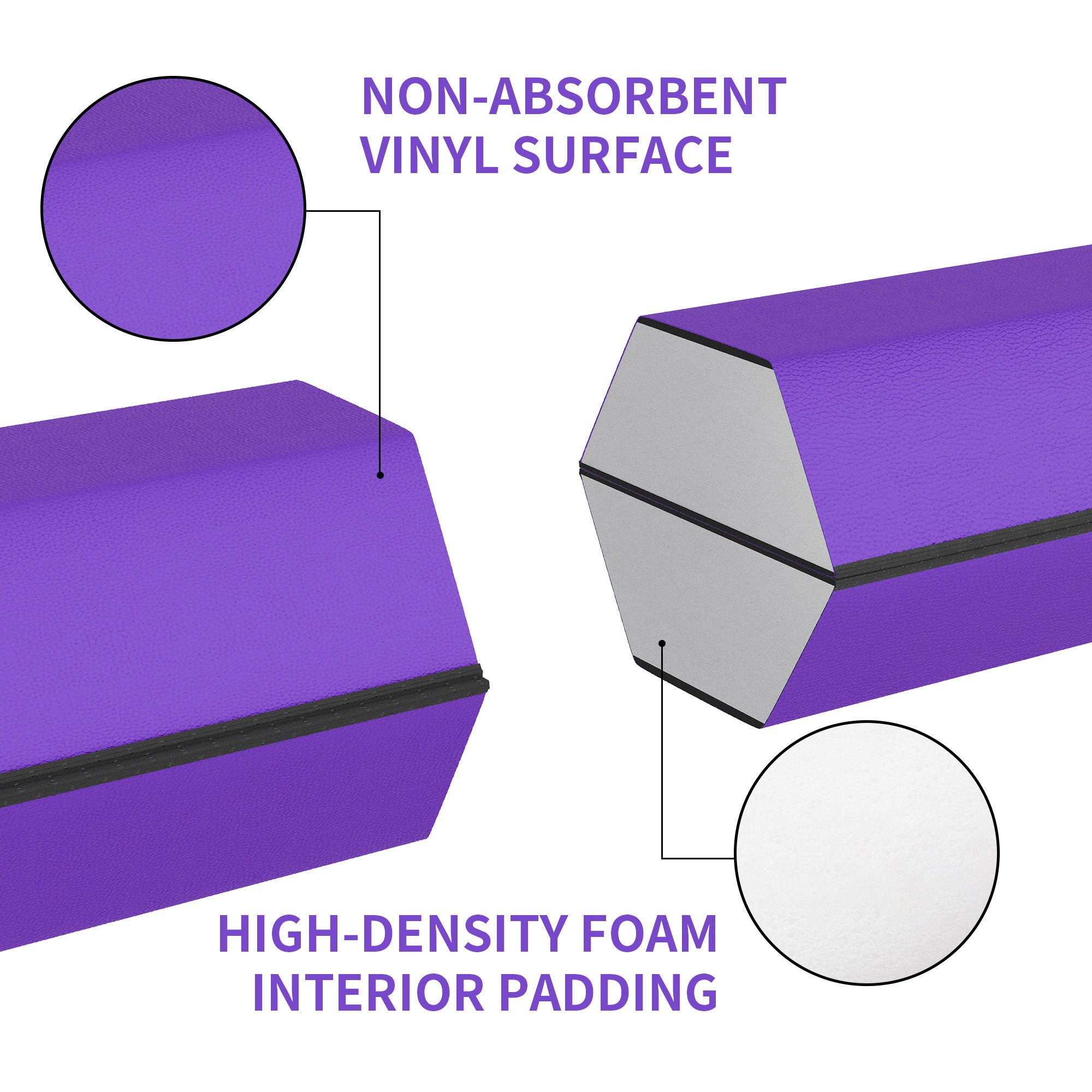 BalanceFrom Fitness All Purpose Mat with 8 Ft Balance Beam Gymnastic Set, Purple