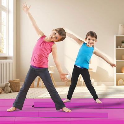 BalanceFrom Fitness All Purpose Mat with 8 Ft Balance Beam Gymnastic Set, Pink - VMInnovations