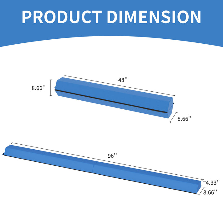 BalanceFrom Fitness All Purpose Mat with 8 Ft Balance Beam Gymnastic Set, Blue