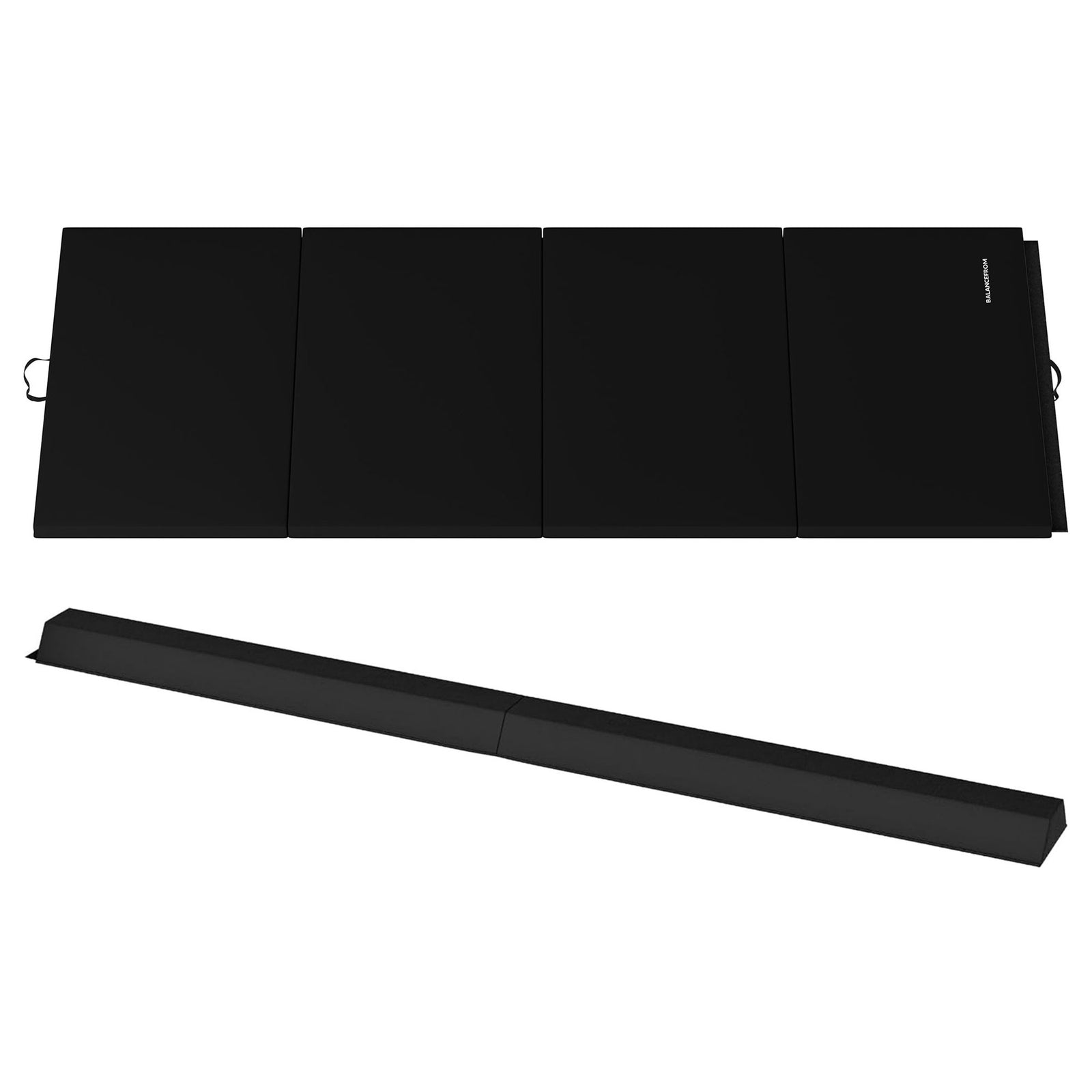 BalanceFrom Fitness All Purpose Mat with 8 Ft Balance Beam Gymnastic Set, Black - VMInnovations