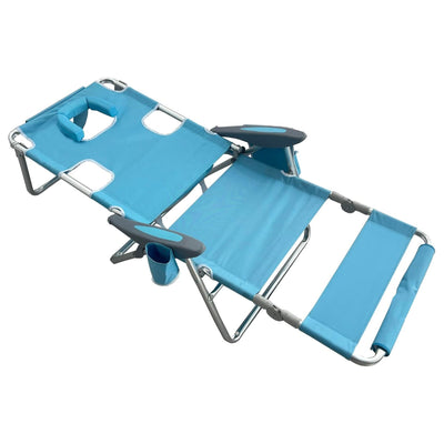 Deltess Ostrich 3 In 1 Portable Chair & Reclining Lounger, Light Blue (Open Box)
