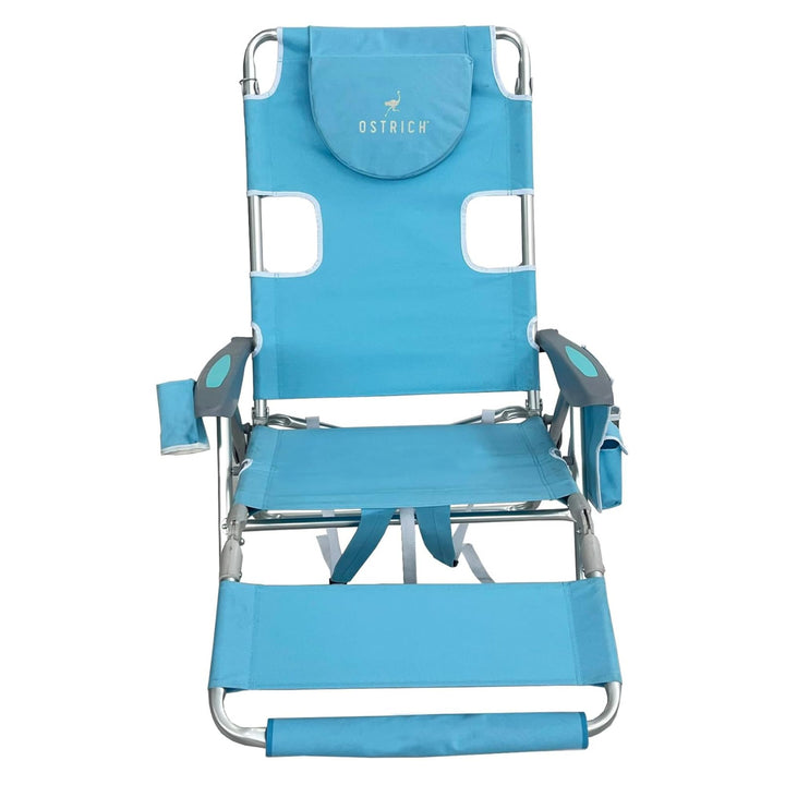 Deltess Ostrich 3 In 1 Portable Chair & Reclining Lounger, Light Blue (Open Box)