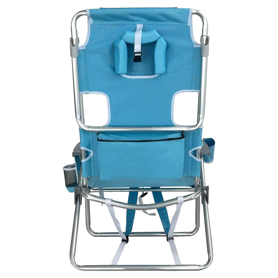 Deltess Ostrich 3 In 1 Portable Chair & Reclining Lounger, Light Blue (Open Box)