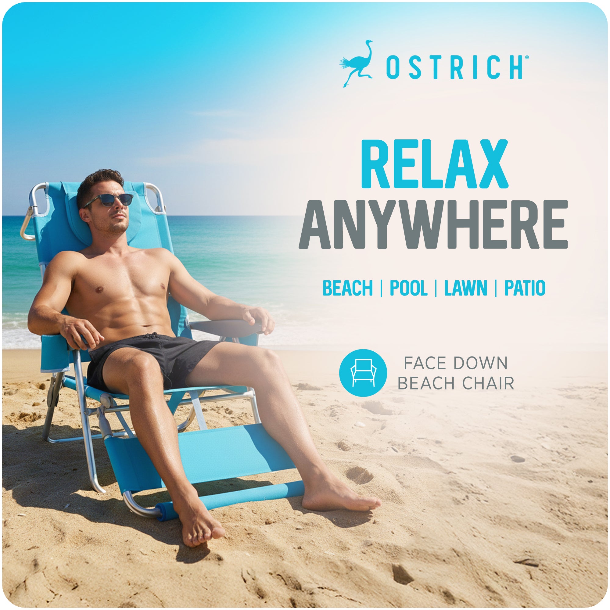 Ostrich The Backpack 3N1 Portable Chair Cooler Bag & Reclining Lounger (Used) - VMInnovations