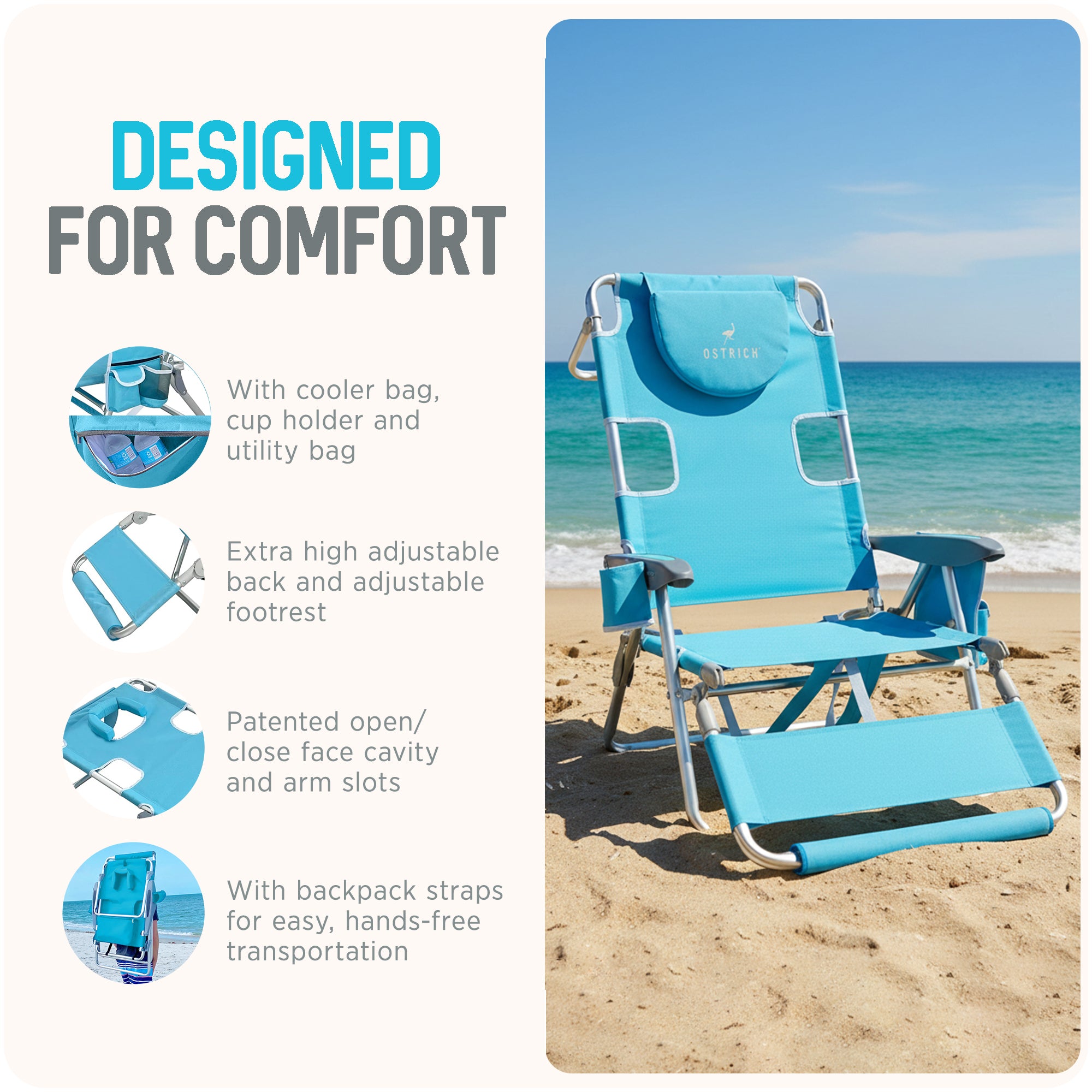 Ostrich The Backpack 3N1 Portable Chair Cooler Bag & Reclining Lounger (Used) - VMInnovations