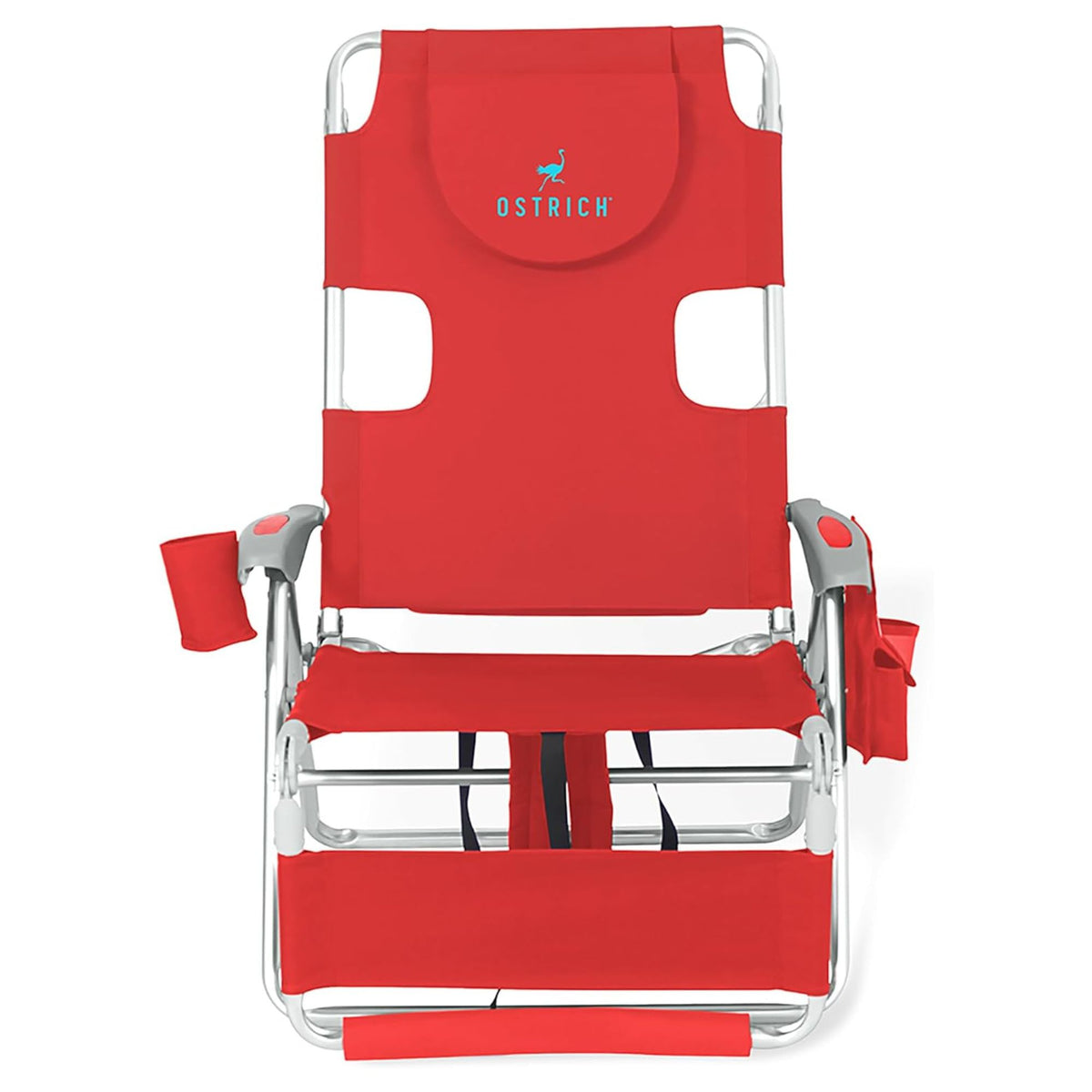 Ostrich The Backpack 3N1 Portable Chair Cooler Bag & Reclining Lounger, Red