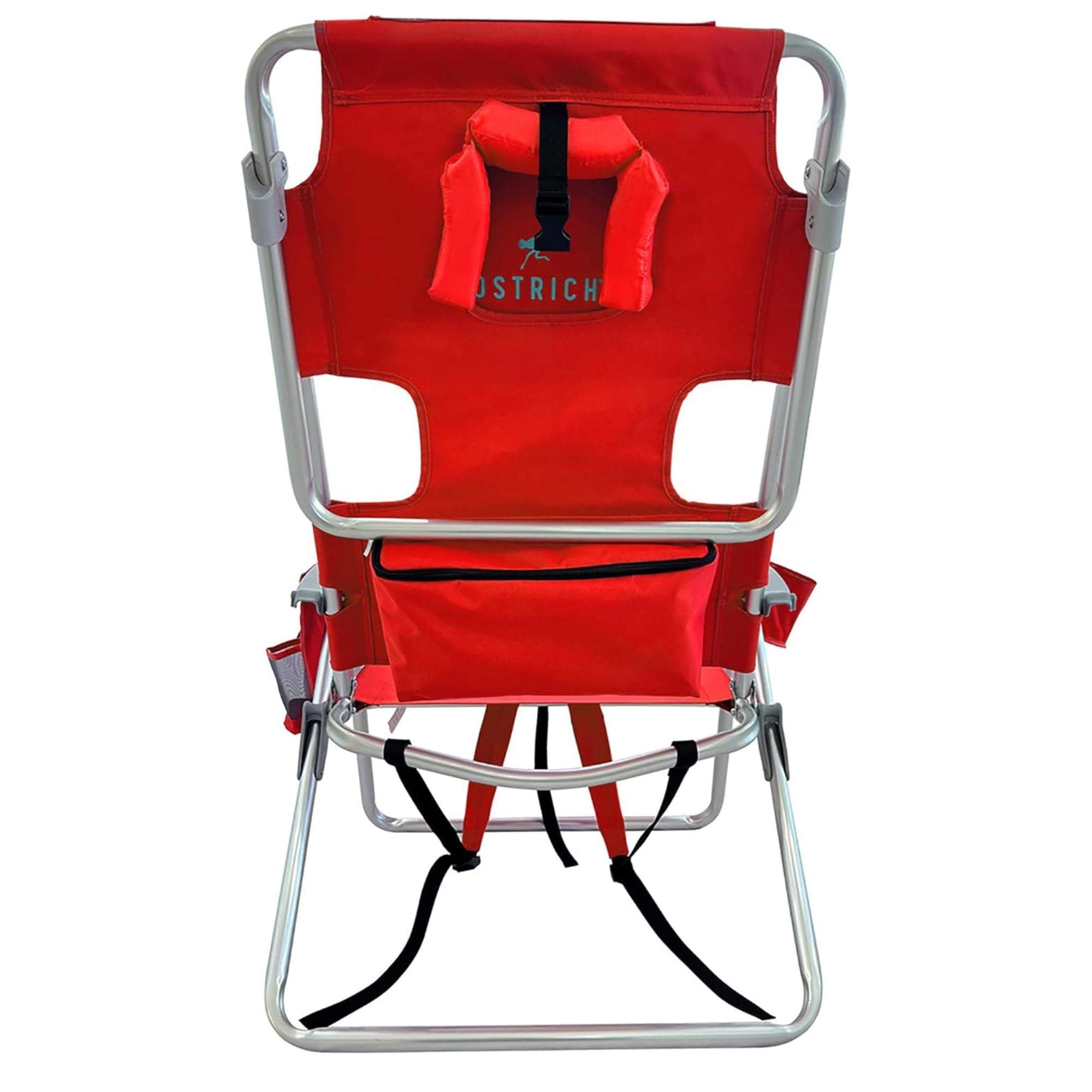 Deltess Ostrich 3 In 1 Portable Chair Cooler Bag & Reclining Lounger, Red (Used)