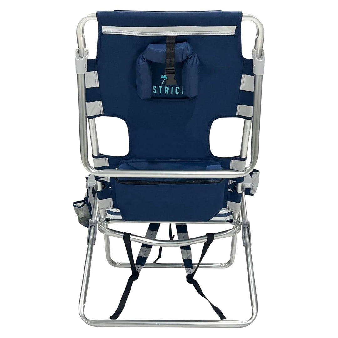 Deltess Ostrich 3 In 1 Portable Reclining Lounger, Blue/White (Open Box)