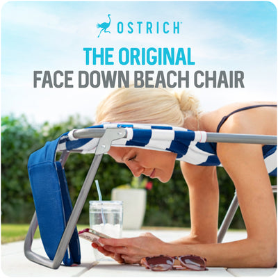 Ostrich The Backpack 3N1 Portable Chair Cooler Bag & Reclining Lounger, Stripe