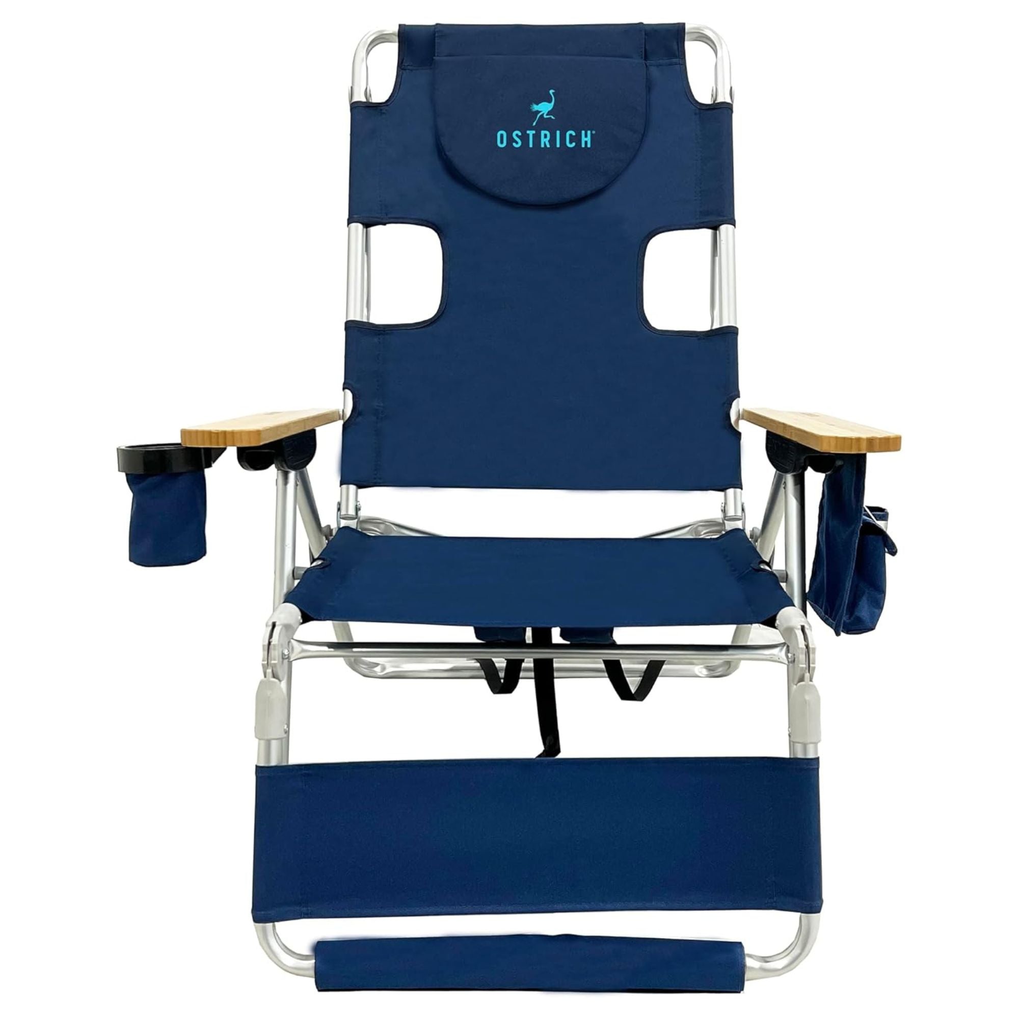 Deltess Ostrich 3 In 1 Portable Reclining Lounger, Navy Blue (Open Box) - VMInnovations