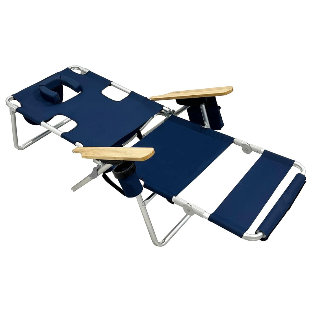 Deltess Ostrich 3 In 1 Portable Chair Cooler Bag & Reclining Lounger, Navy Blue