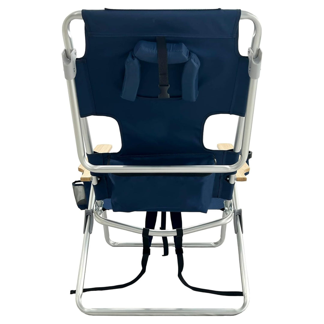 Deltess Ostrich 3 In 1 Portable Chair Cooler Bag & Reclining Lounger, Navy Blue