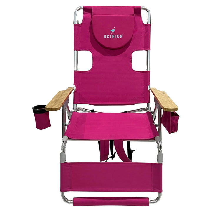 Ostrich 3 In 1 Portable Chair Cooler Bag & Reclining Lounger, Pink (Used)