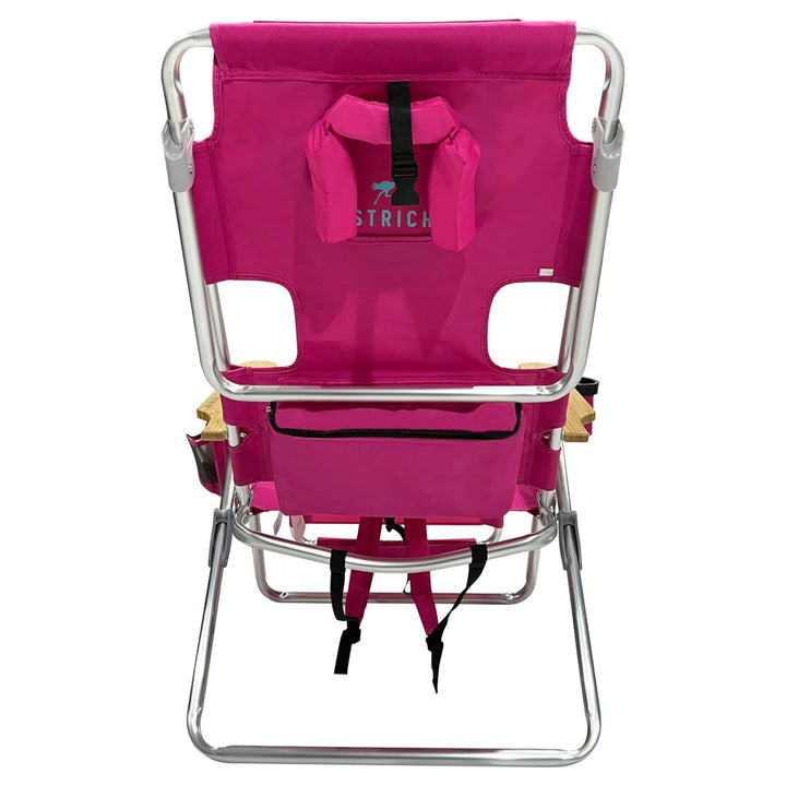 Deltess Ostrich 3 In 1 Portable Chair Cooler Bag & Reclining Lounger, Pink