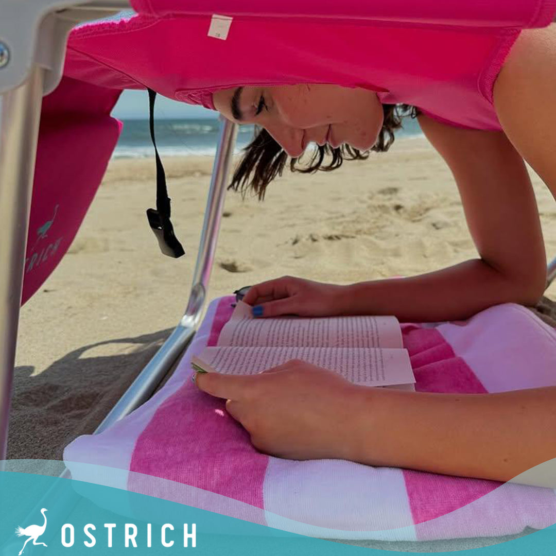 Ostrich 3 In 1 Portable Chair Cooler Bag & Reclining Lounger, Pink (Used)