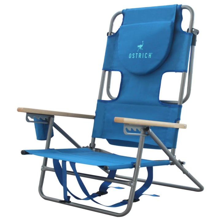 Ostrich Midsize Face Down Backpack Beach Chair with Face Hole, Blue (Open Box)