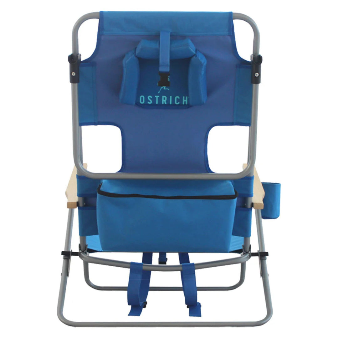 Ostrich Midsize Face Down Backpack Beach Chair with Face Hole & Cup Holder, Blue