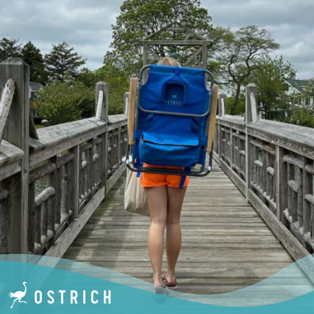 Ostrich Midsize Face Down Backpack Beach Chair with Face Hole, Blue (Open Box)