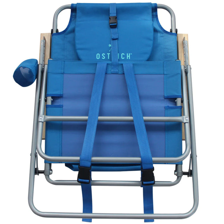 Ostrich Midsize Face Down Backpack Beach Chair with Face Hole & Cup Holder, Blue