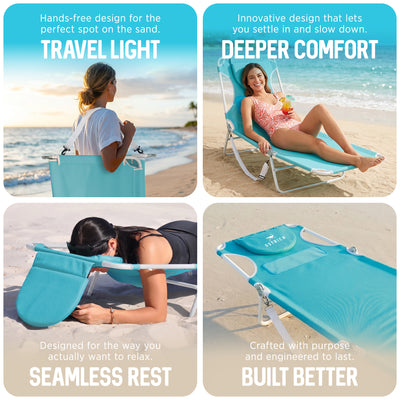 Ostrich Comfort Lounger, Foldable Beach Camping Pool Tanning Chair (Open Box) - VMInnovations