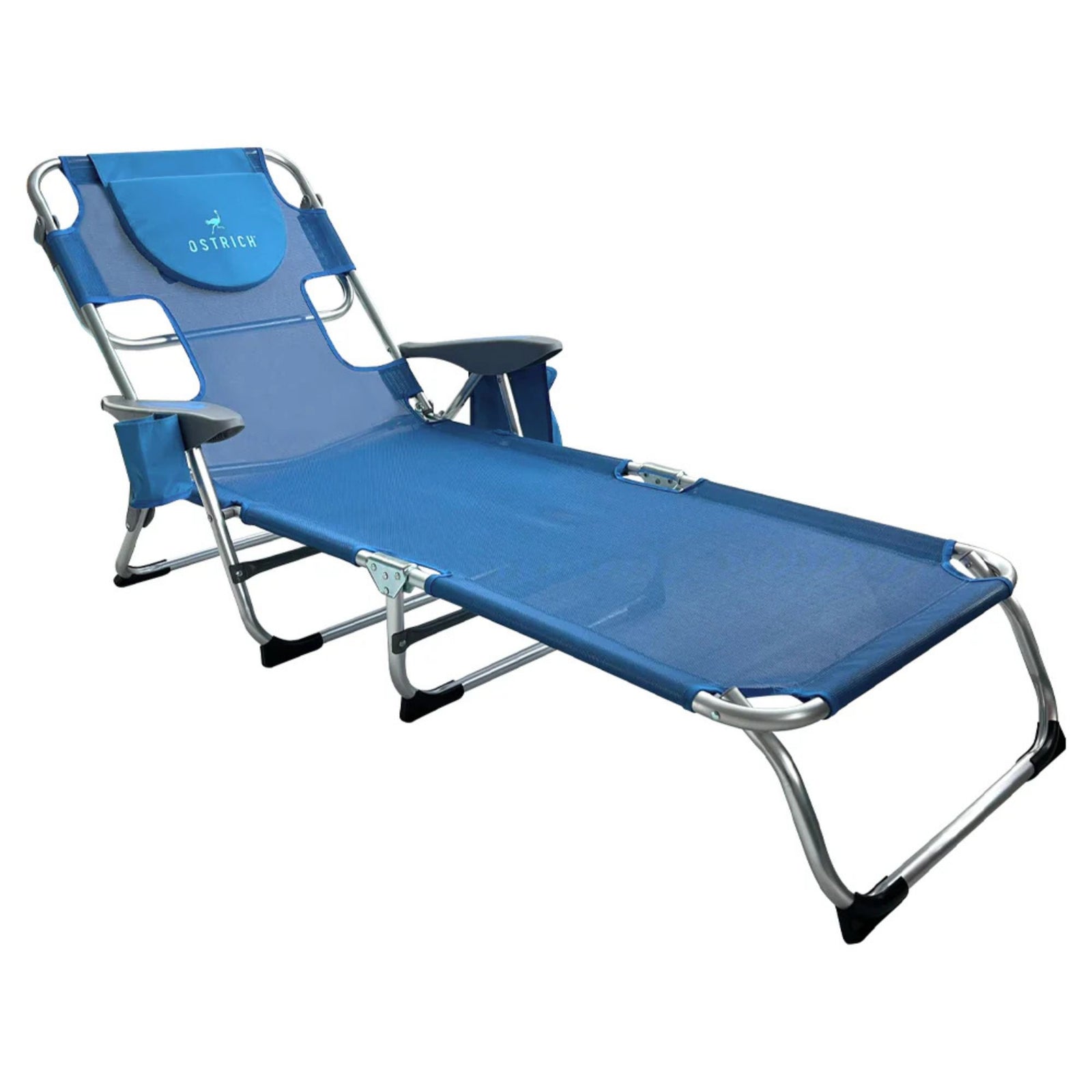 Ostrich Margate Chaise Lounge, Facedown Beach Camping Pool Tanning Chair, Blue - VMInnovations