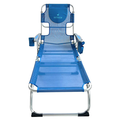 Ostrich Chaise Lounge, Facedown Beach Camping Pool Tanning Chair, Blue(Open Box)
