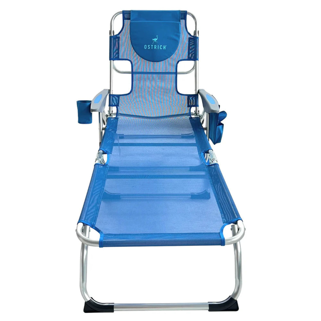 Ostrich Chaise Lounge, Facedown Beach Camping Pool Tanning Chair, Blue(Open Box)