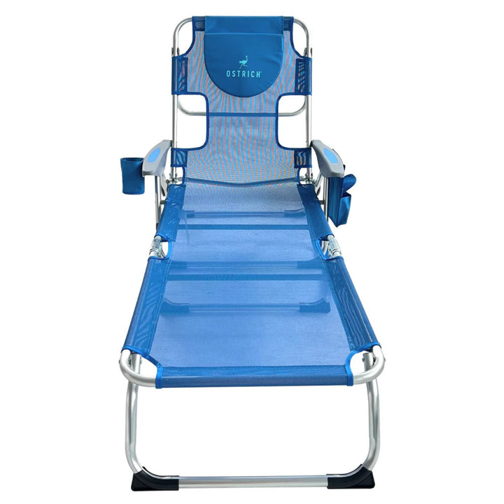 Ostrich Chaise Lounge, Facedown Beach Camping Pool Tanning Chair, Blue(Open Box)
