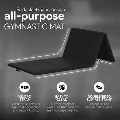 BalanceFrom Fitness All Purpose Mat with 8 Ft Balance Beam Gymnastic Set, Black