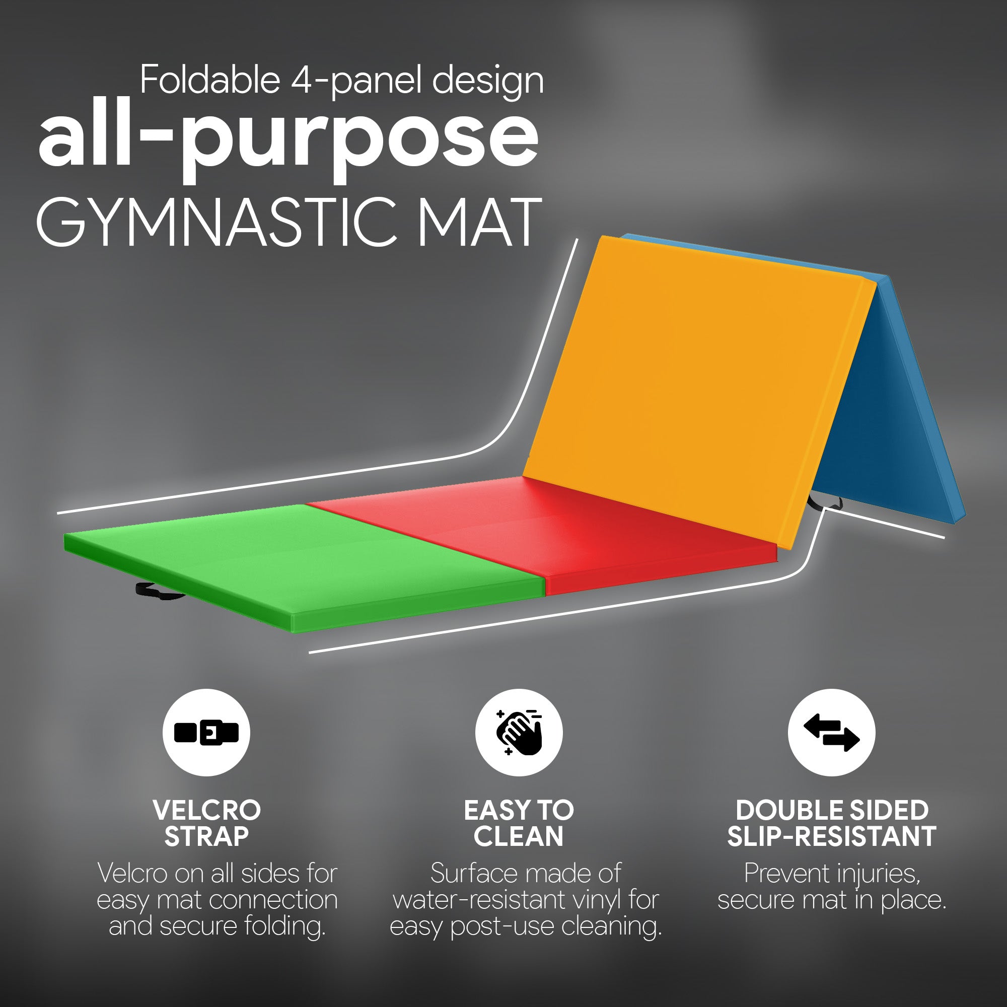 BalanceFrom Fitness All Purpose Mat with 8 Ft Balance Beam Gymnastic Set, Multi