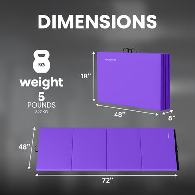 BalanceFrom Fitness All Purpose Mat with 8 Ft Balance Beam Gymnastic Set, Purple