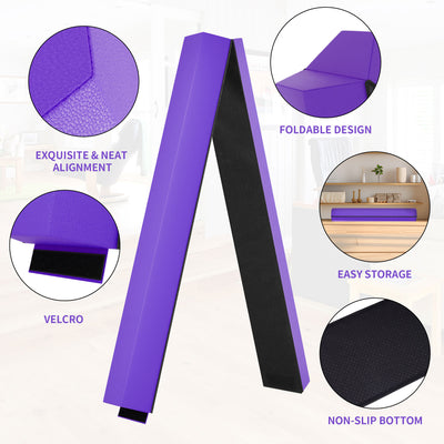BalanceFrom Fitness All Purpose Mat with 8 Ft Balance Beam Gymnastic Set, Purple
