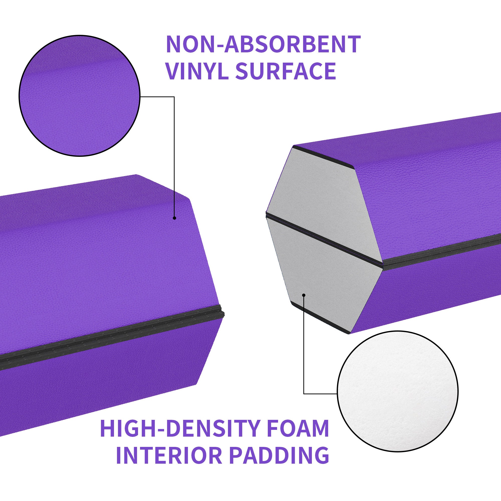 BalanceFrom Fitness All Purpose Mat with 8 Ft Balance Beam Gymnastic Set, Purple