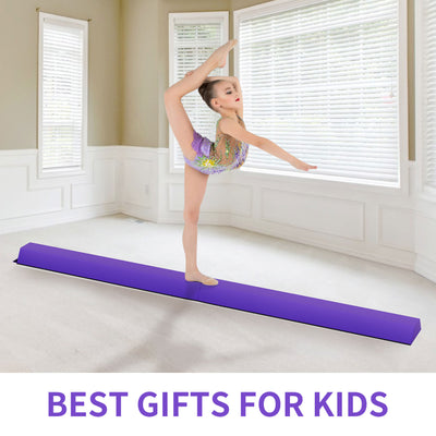 BalanceFrom Fitness All Purpose Mat with 8 Ft Balance Beam Gymnastic Set, Purple