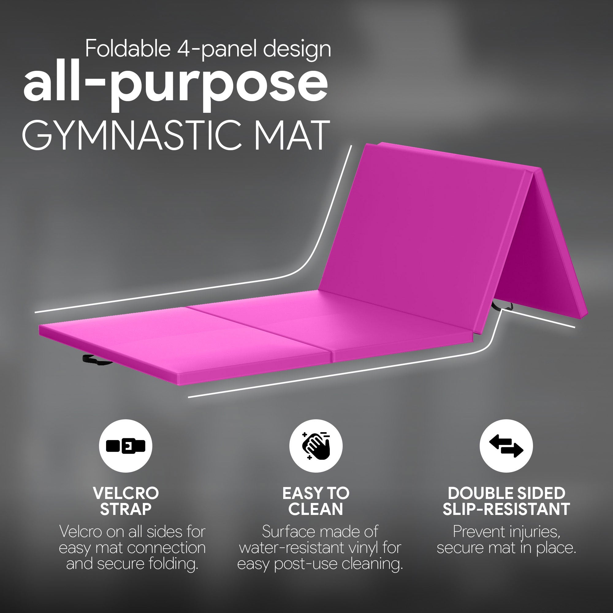 BalanceFrom Fitness All Purpose Mat with 8 Ft Balance Beam Gymnastic Set, Pink - VMInnovations