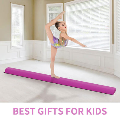 BalanceFrom Fitness All Purpose Mat with 8 Ft Balance Beam Gymnastic Set, Pink