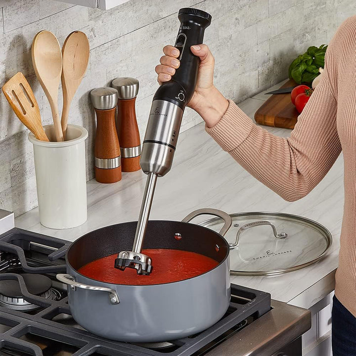 Emeril Lagasse Cordless Immersion Hand Blender with Whisk & Beaters, 120W, Black - VMInnovations