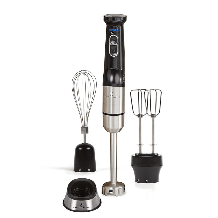 Emeril Lagasse Cordless Immersion Hand Blender with Whisk & Beaters, 120W, Black - VMInnovations