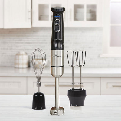 Emeril Lagasse Cordless Immersion Hand Blender with Whisk & Beaters, 120W, Black