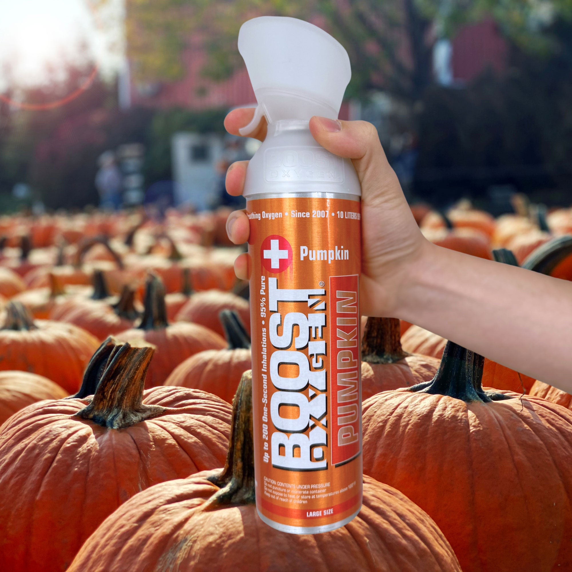 Boost Oxygen Large Pumpkin Spice Aroma 10L Canister Respiratory Support, 6 Pack - VMInnovations