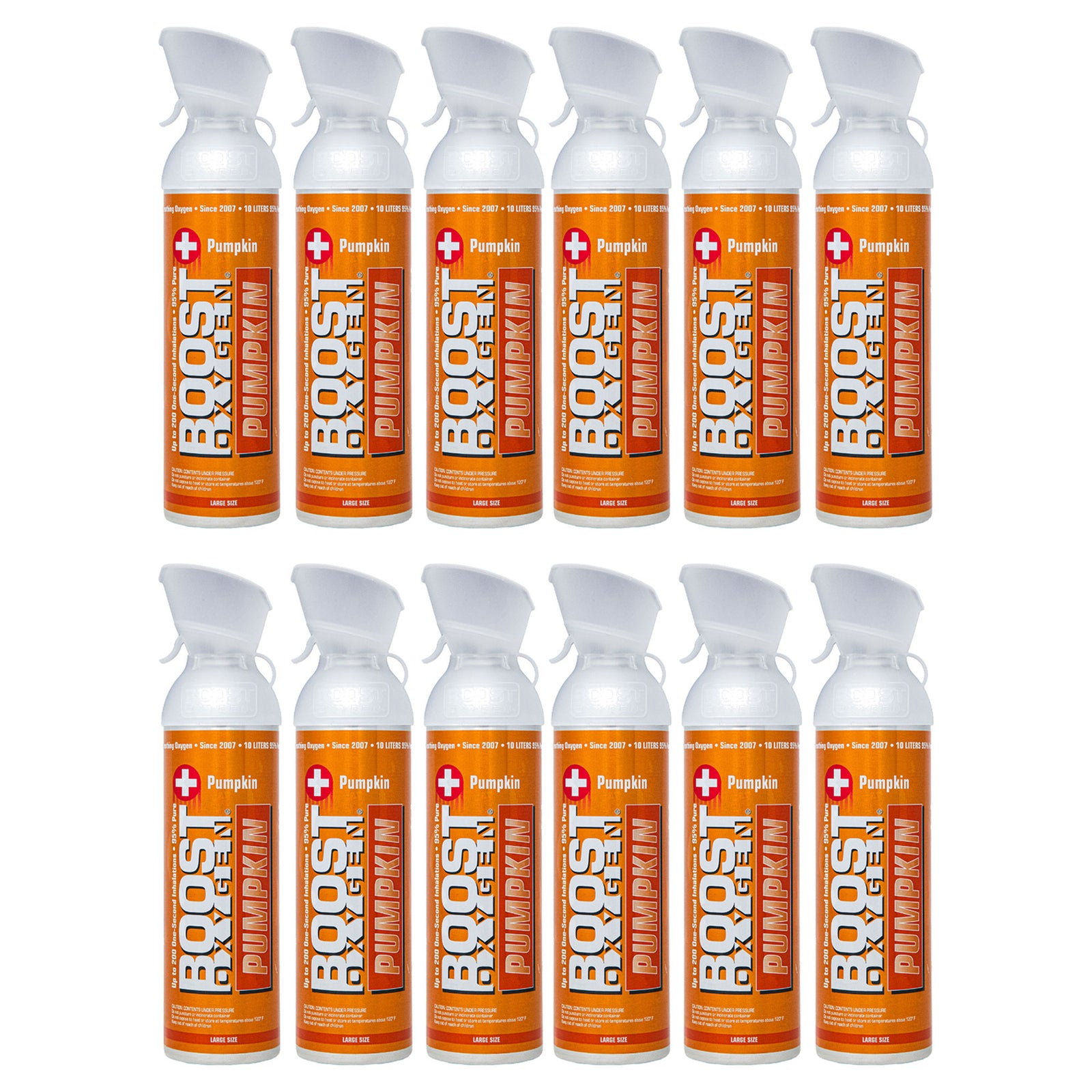 Boost Oxygen Large Pumpkin Spice Aroma 10L Canister Respiratory Support, 12 Pack - VMInnovations