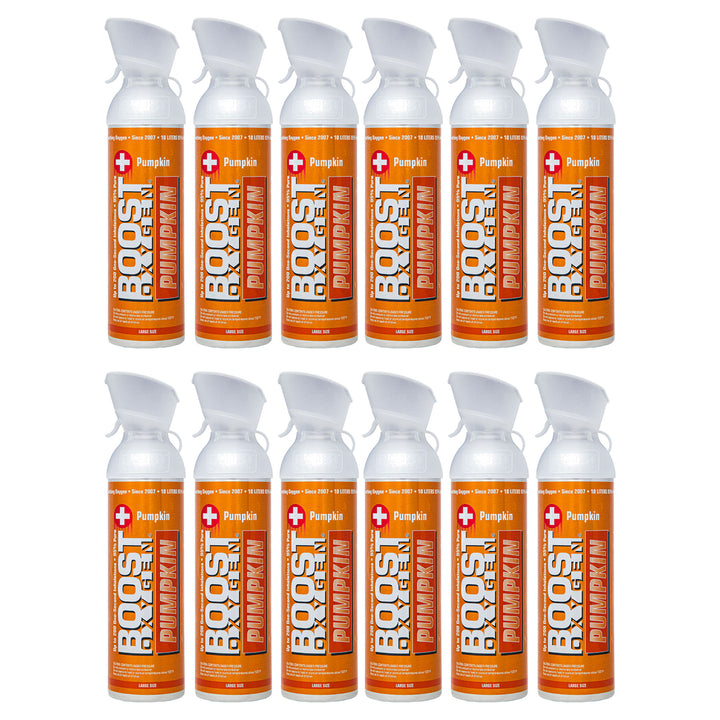 Boost Oxygen Large Pumpkin Spice Aroma 10L Canister Respiratory Support, 12 Pack