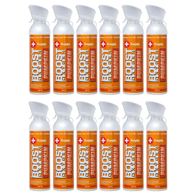 Boost Oxygen Large Pumpkin Spice Aroma 10L Canister Respiratory Support, 12 Pack