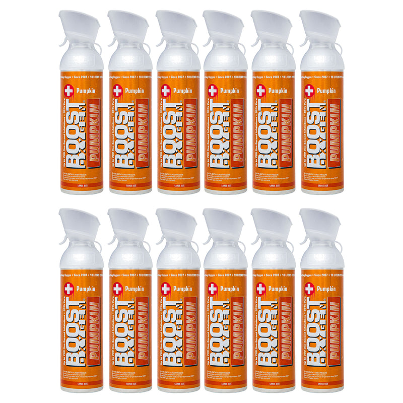 Boost Oxygen Large Pumpkin Spice Aroma 10L Canister Respiratory Support, 12 Pack