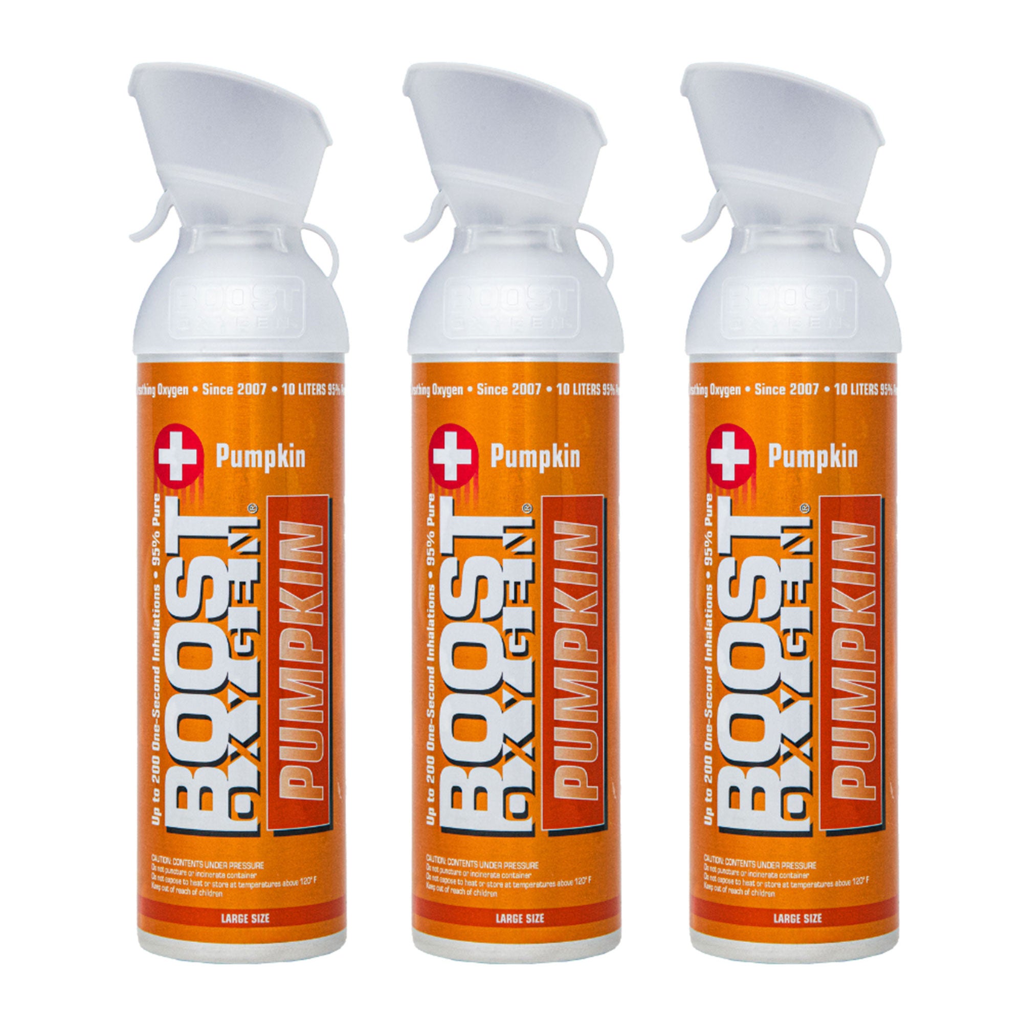 Boost Oxygen Large Pumpkin Spice Aroma 10L Canister Respiratory Support, 3 Pack - VMInnovations
