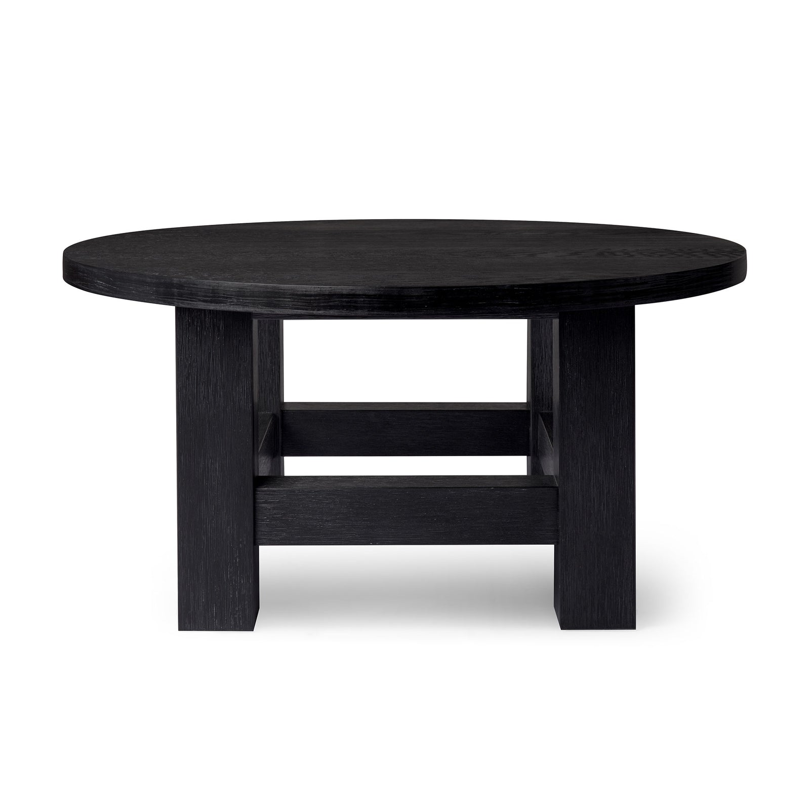 MARCO RUSTIC WOODEN ROUND COFFEE TABLE IN AGED BLACK - VMInnovations