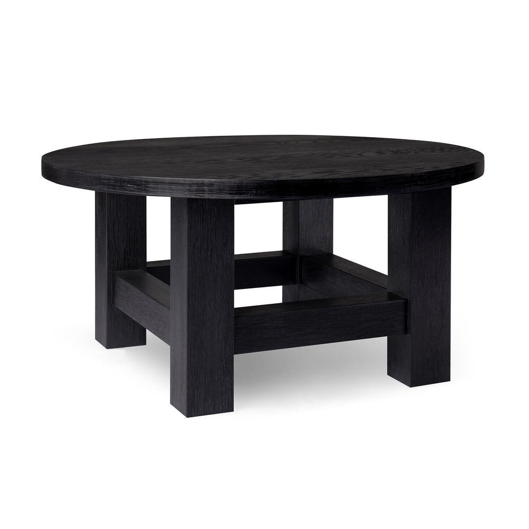 Maven Lane Marco Wooden Coffee Table Rustic Accent Furniture, Black (Open Box) - VMInnovations