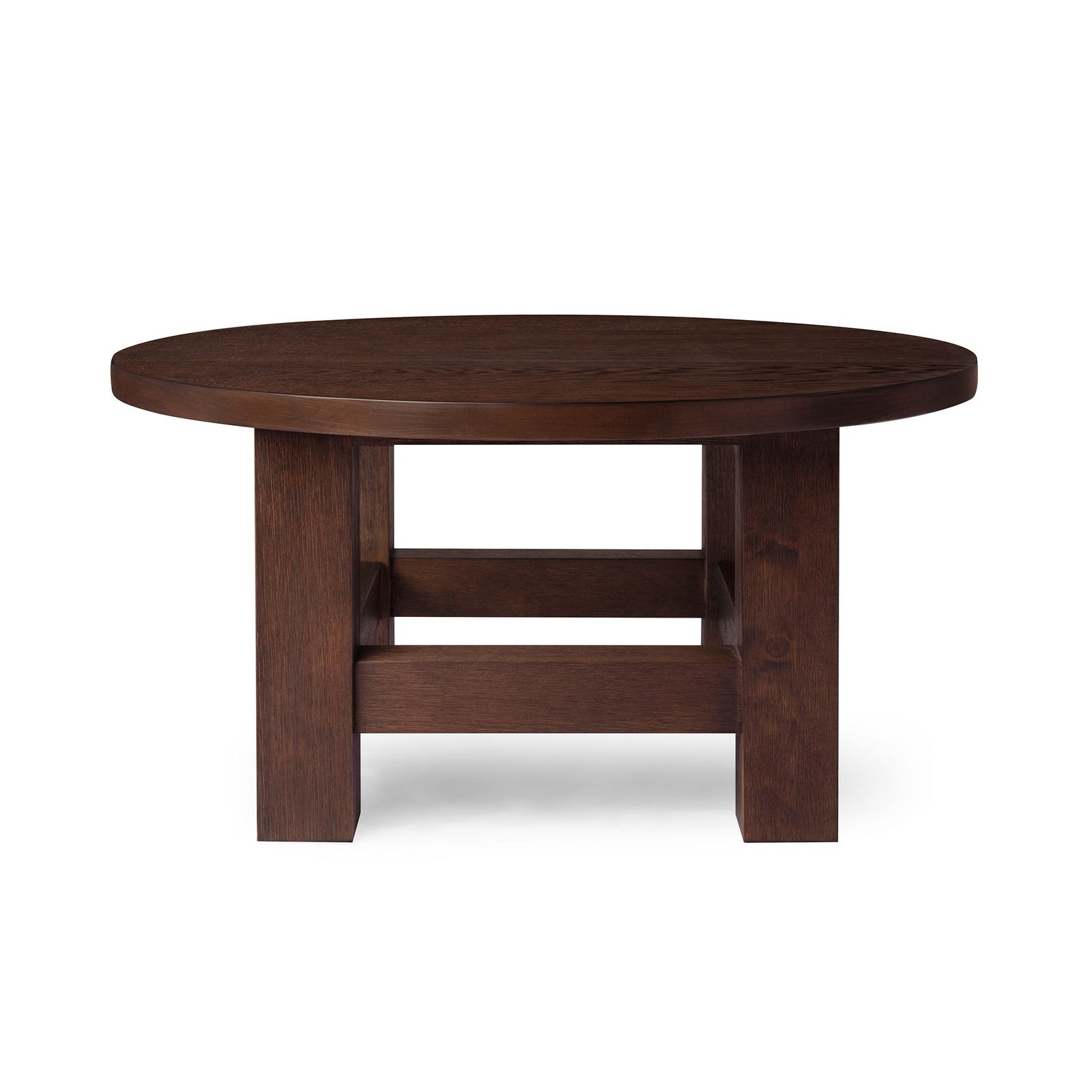 MARCO RUSTIC WOODEN ROUND COFFEE TABLE IN AGED BROWN - VMInnovations